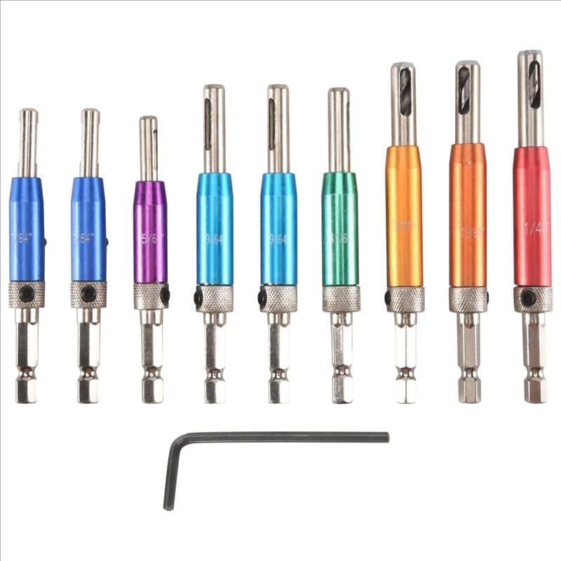 Set 7 piezas para carpintería uso en taladro hexagonal,